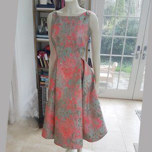 Adrianna Papell metal jacquard party dress,Size 12